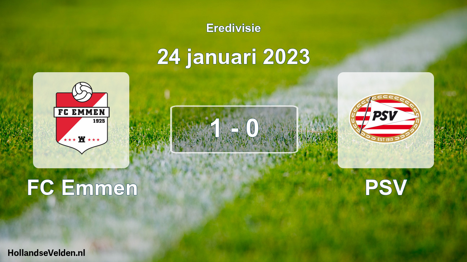 Gespeelde wedstrijd: FC Emmen - PSV 1 - 0 (24 januari 2023)