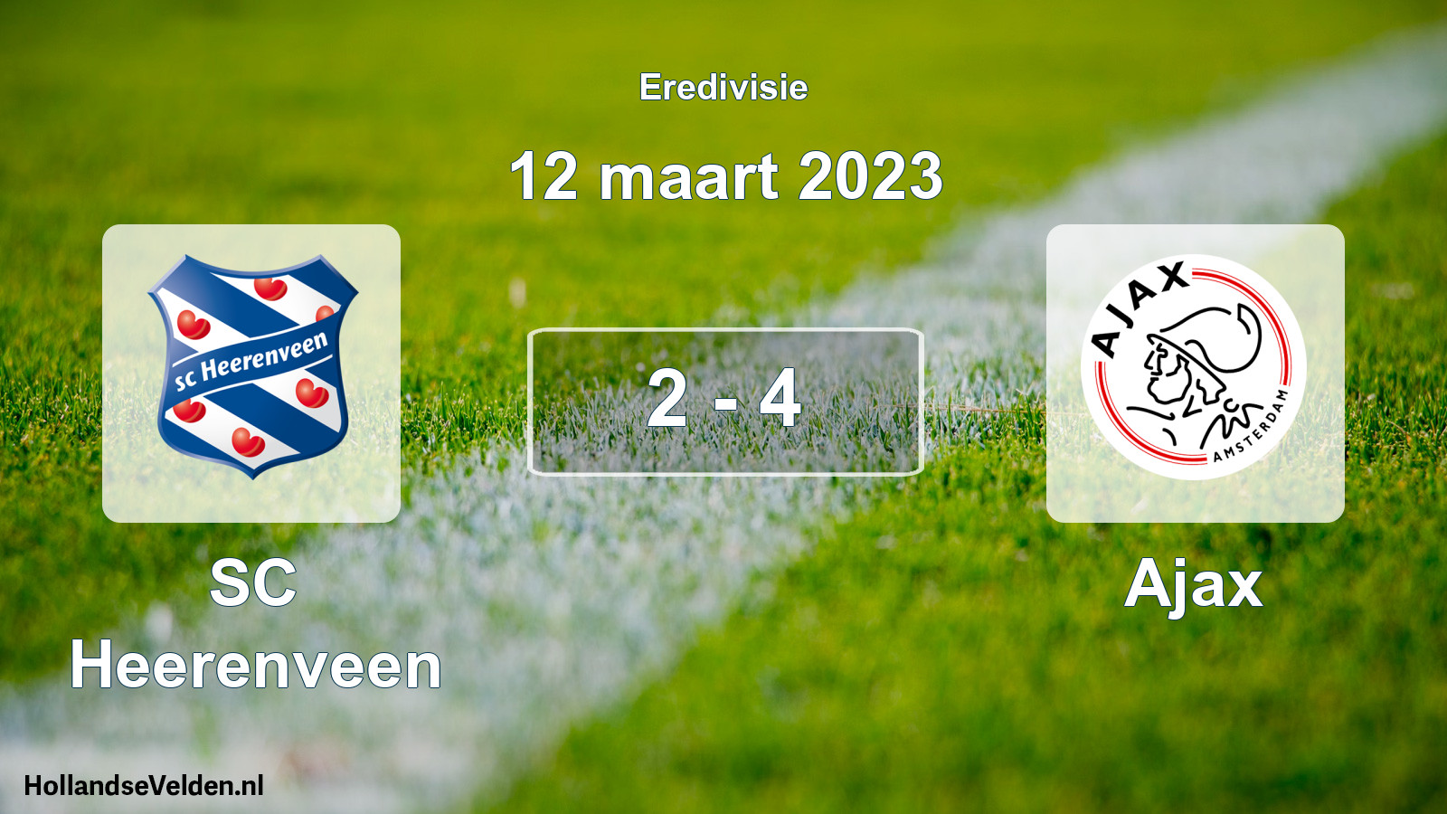 Gespeelde wedstrijd: SC Heerenveen - Ajax 2 - 4 (12 maart 2023)