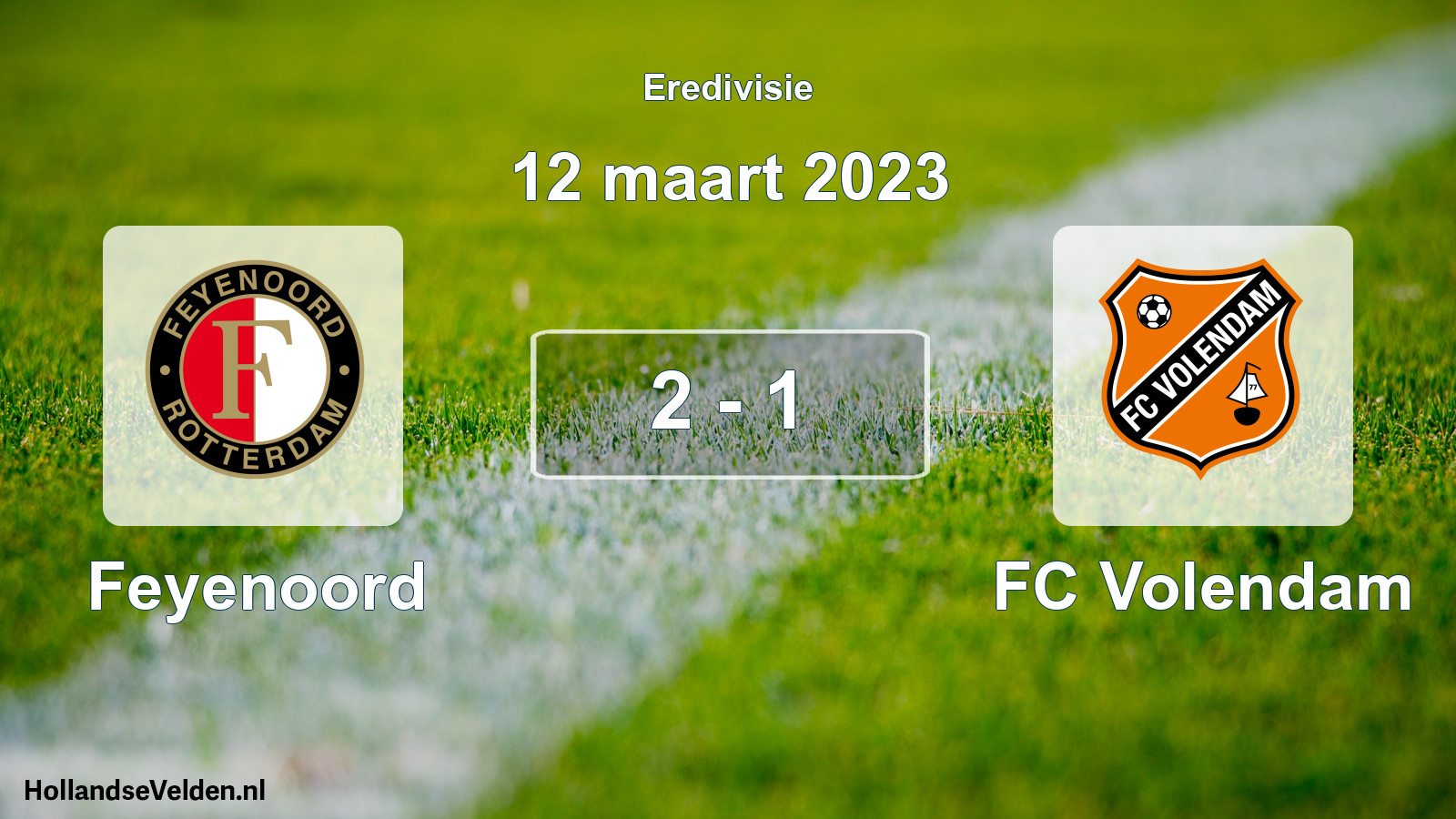 Gespeelde wedstrijd: Feyenoord - FC Volendam 2 - 1 (12 maart 2023)