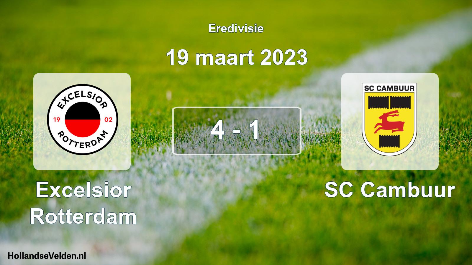 Gespeelde wedstrijd: Excelsior Rotterdam - SC Cambuur 4 - 1 (19 maart 2023)