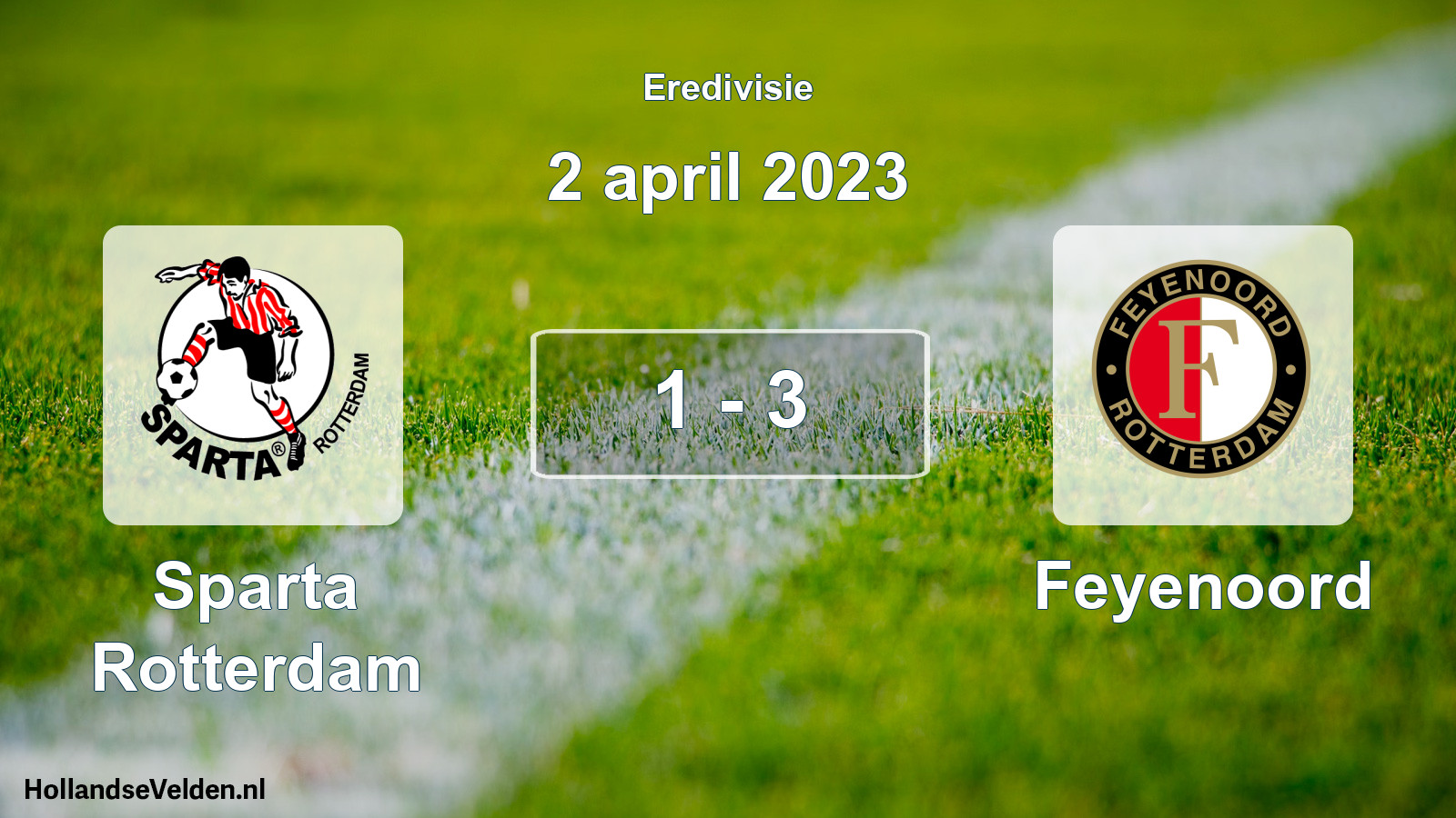 Gespeelde wedstrijd: Sparta Rotterdam - Feyenoord 1 - 3 (2 april 2023)