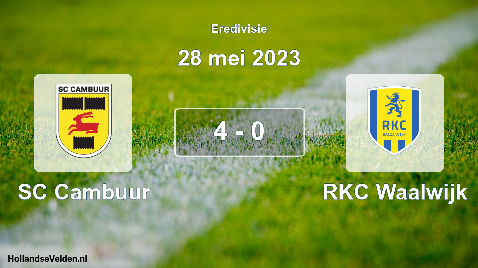 Gespeelde wedstrijd: Cambuur Leeuwarden - RKC Waalwijk 4 - 0 (28 mei 2023)