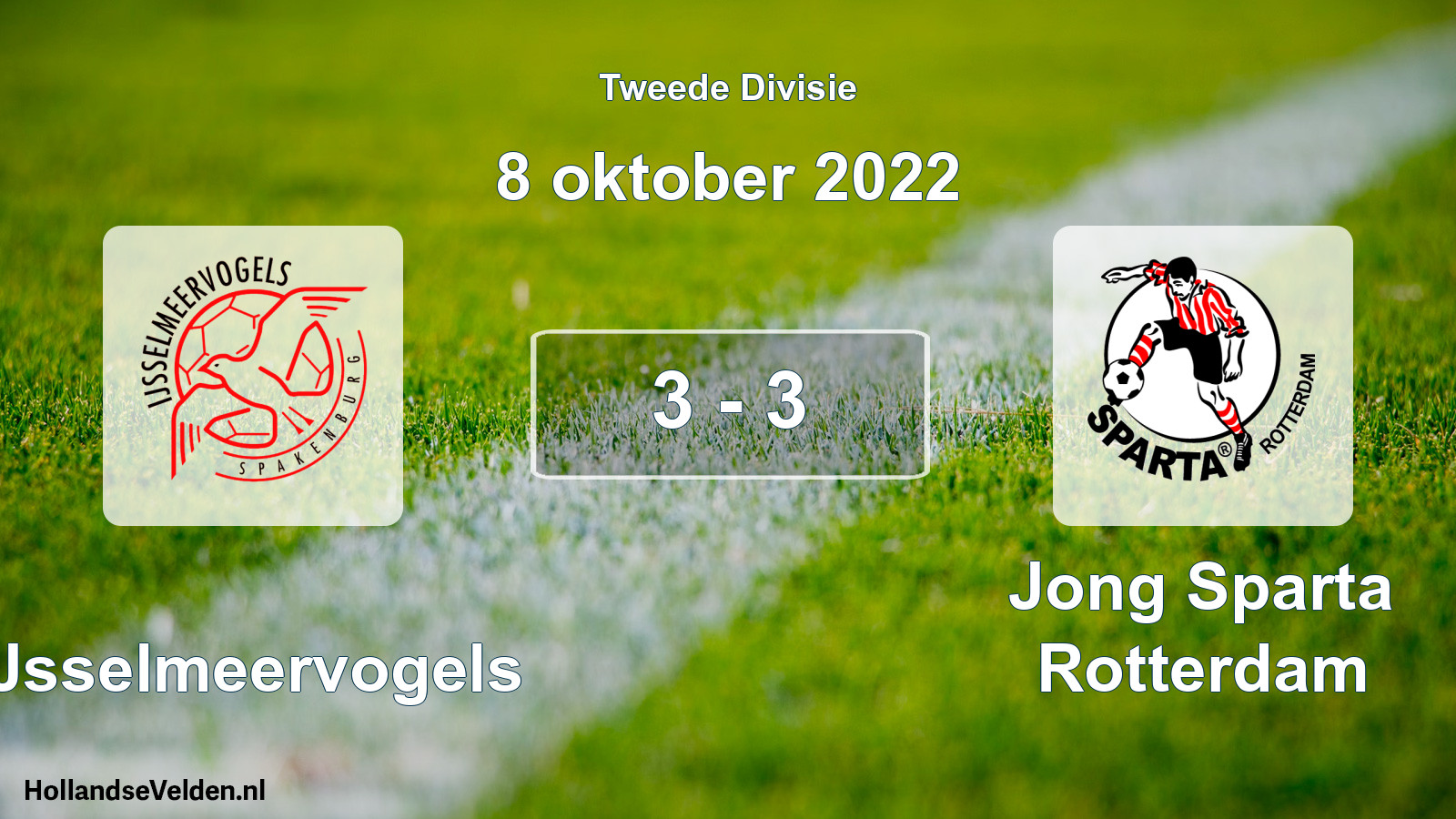 Gespeelde wedstrijd: IJsselmeervogels - Jong Sparta Rotterdam 3 - 3 (8 oktober 2022)