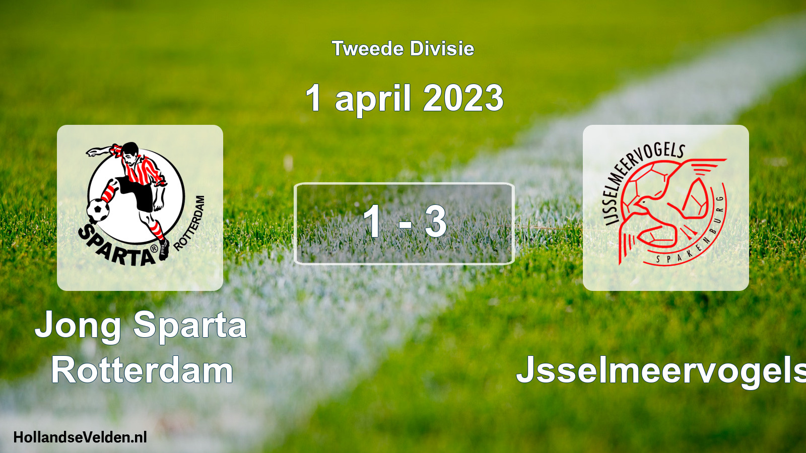 Gespeelde wedstrijd: Jong Sparta Rotterdam - IJsselmeervogels 1 - 3 (1 april 2023)