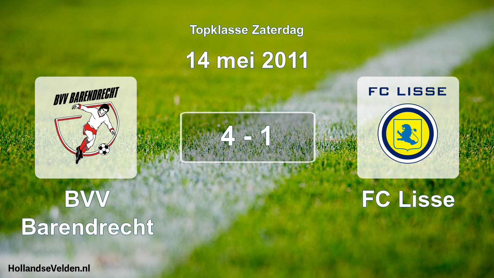 Gespeelde wedstrijd: BVV Barendrecht - FC Lisse 4 - 1 (14 mei 2011)