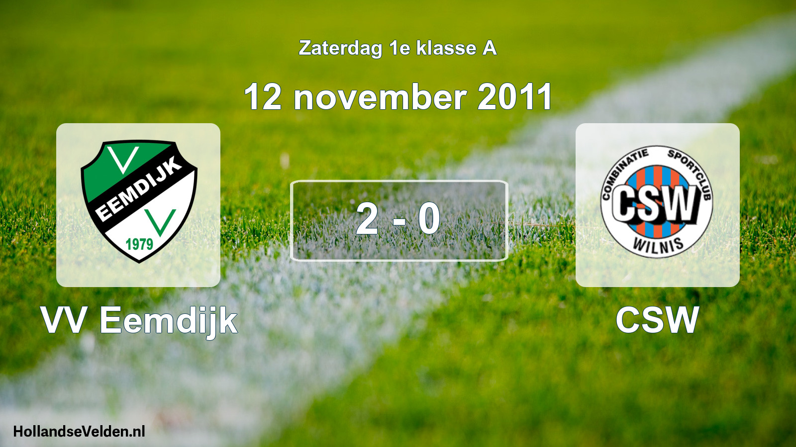 Gespeelde wedstrijd: VV Eemdijk - CSW 2 - 0 (12 november 2011)