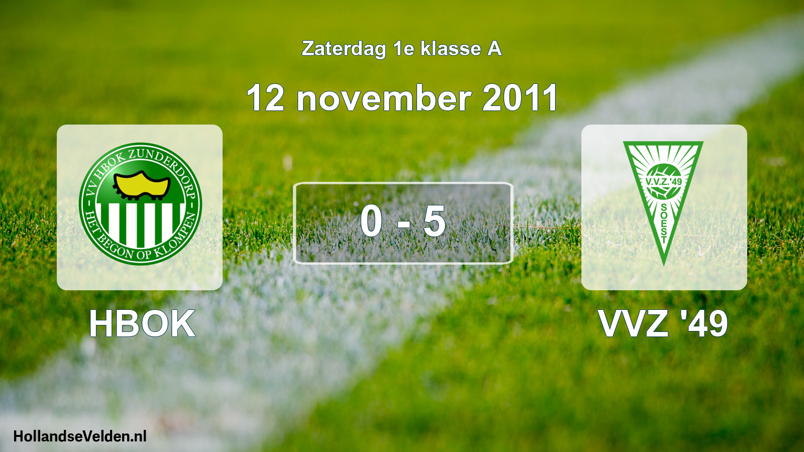 Gespeelde wedstrijd: HBOK - VVZ '49 0 - 5 (12 november 2011)