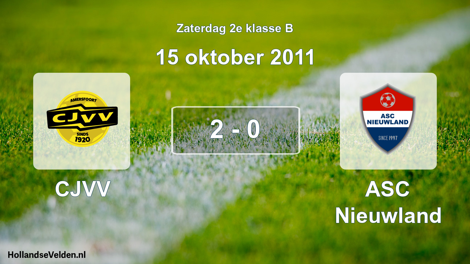 Gespeelde wedstrijd: CJVV - ASC Nieuwland 2 - 0 (15 oktober 2011)