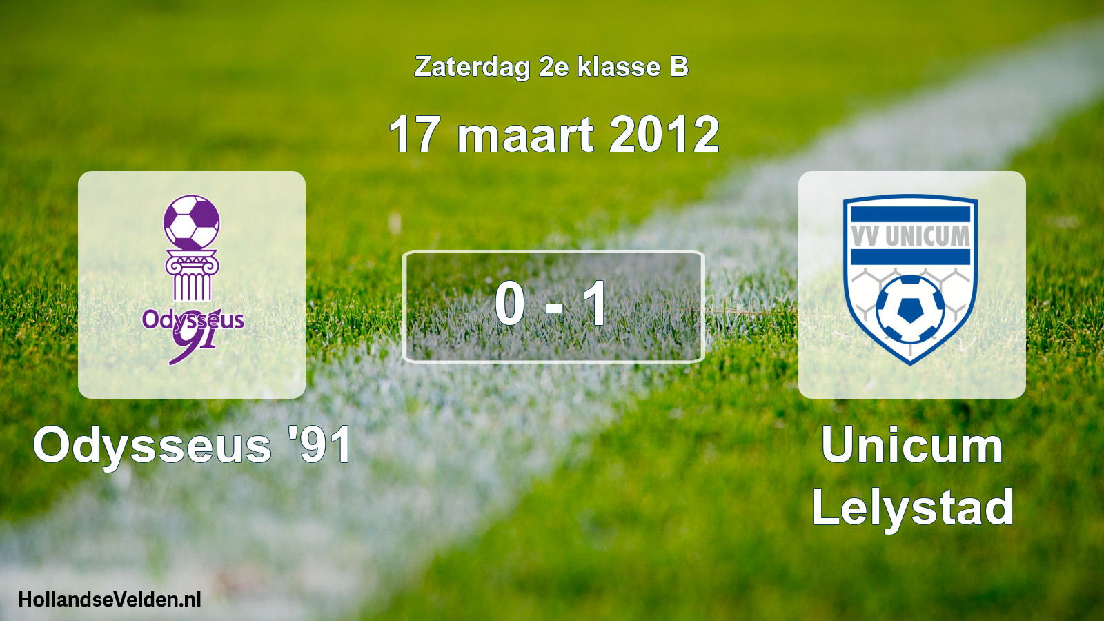 Gespeelde wedstrijd: Odysseus '91 - Unicum Lelystad 0 - 1 (17 maart 2012)