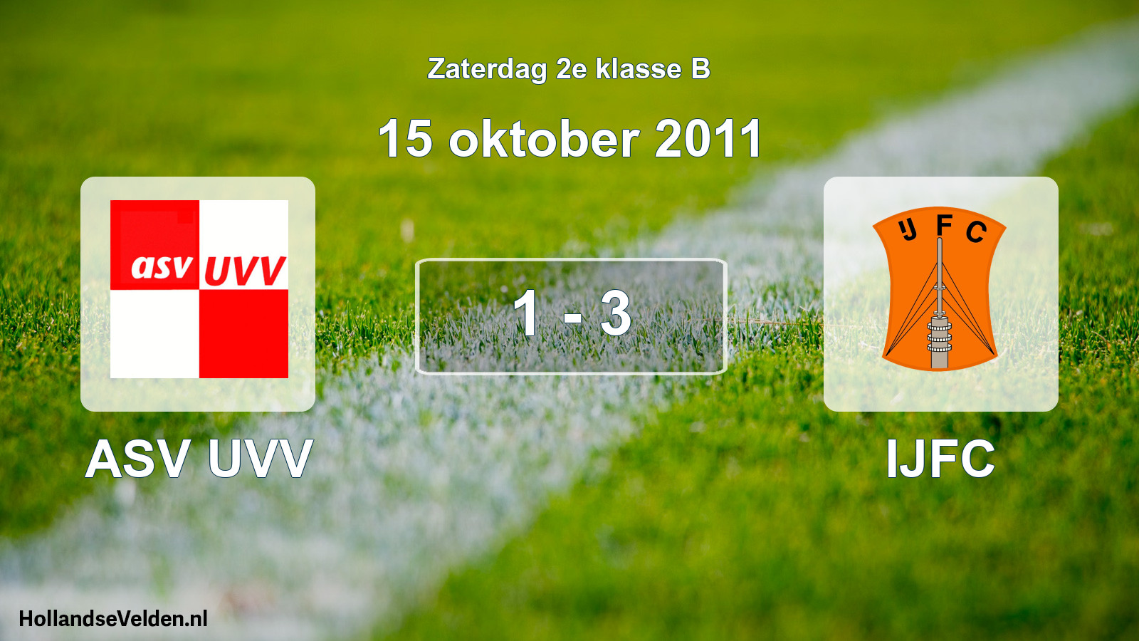 Gespeelde wedstrijd: ASV UVV - IJFC 1 - 3 (15 oktober 2011)