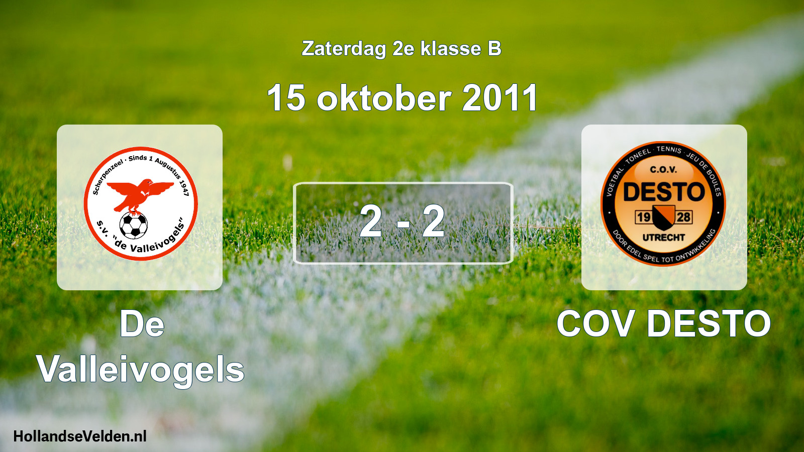 Gespeelde wedstrijd: De Valleivogels - COV DESTO 2 - 2 (15 oktober 2011)