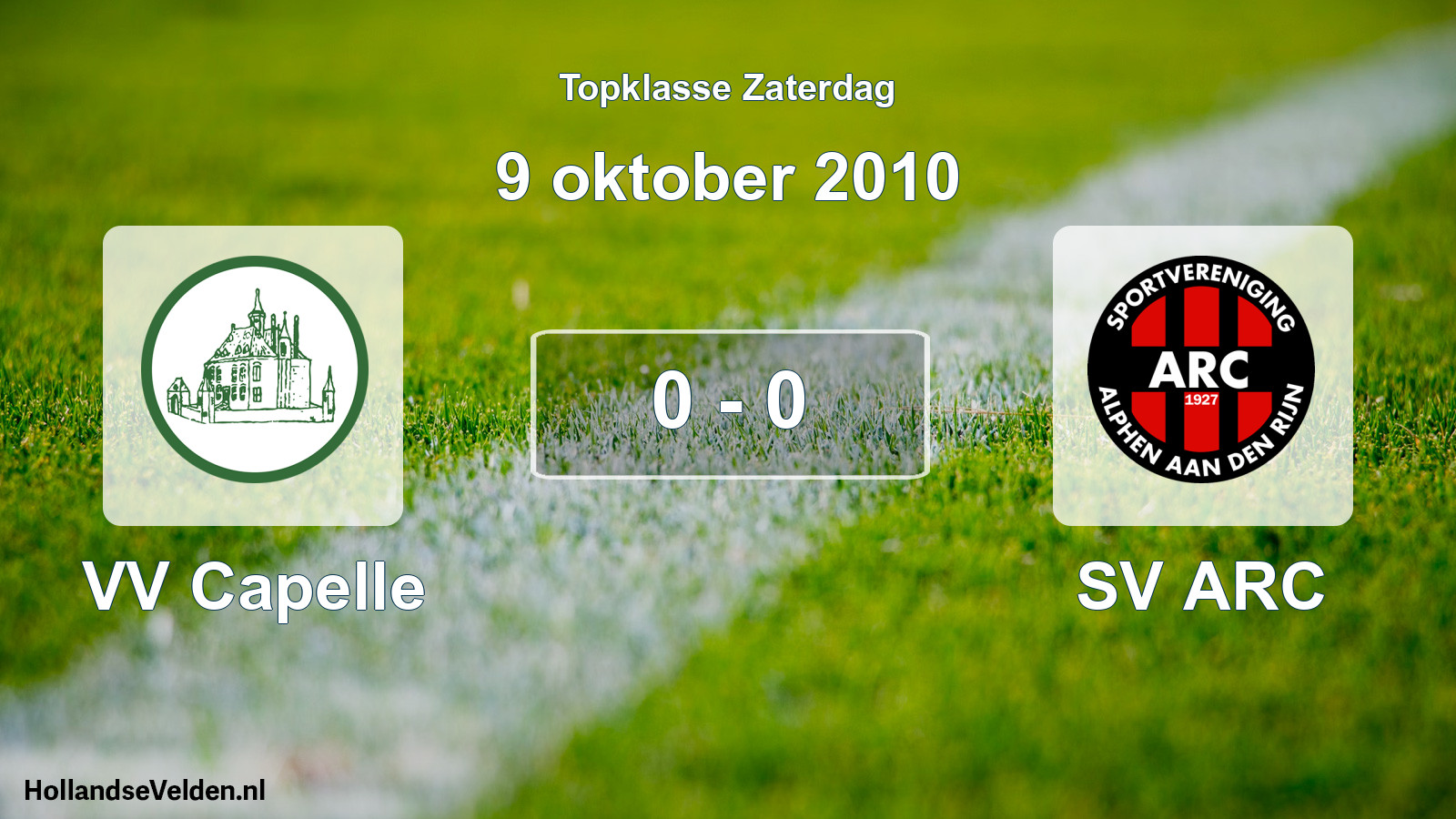 Gespeelde wedstrijd: VV Capelle - SV ARC 0 - 0 (9 oktober 2010)