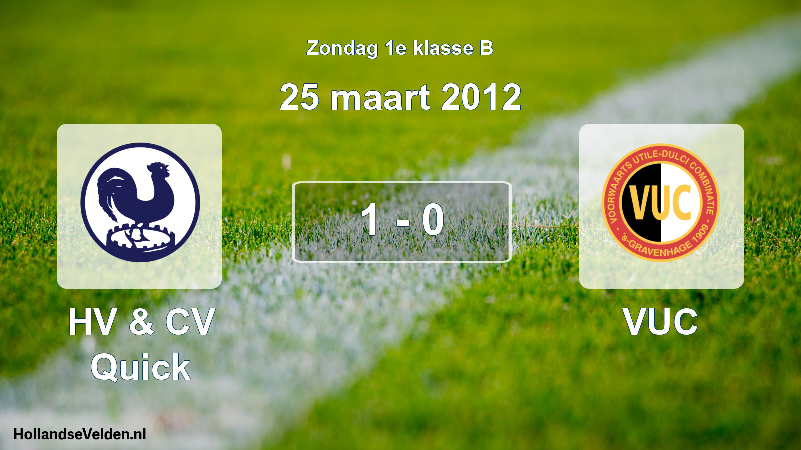 Gespeelde wedstrijd: HV & CV Quick - VUC 1 - 0 (25 maart 2012)
