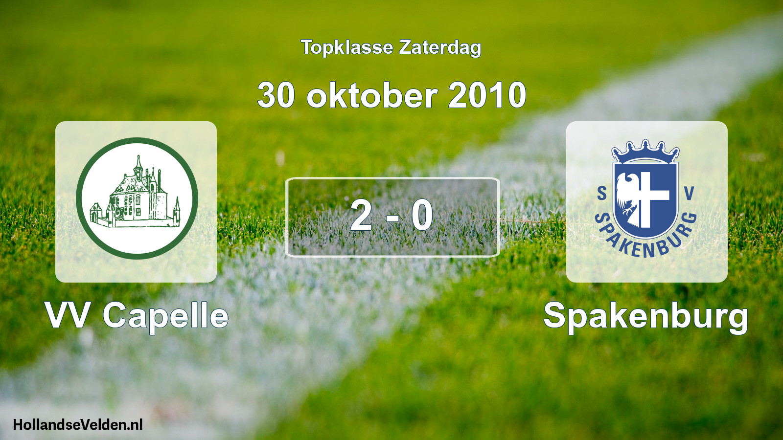 Gespeelde wedstrijd: VV Capelle - Spakenburg 2 - 0 (30 oktober 2010)