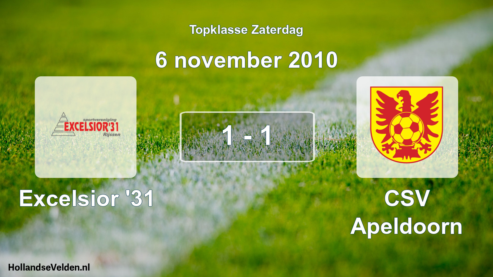 Gespeelde wedstrijd: Excelsior '31 - CSV Apeldoorn 1 - 1 (6 november 2010)
