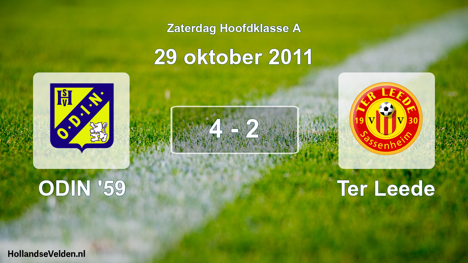 Gespeelde wedstrijd: ODIN '59 - Ter Leede 4 - 2 (29 oktober 2011)