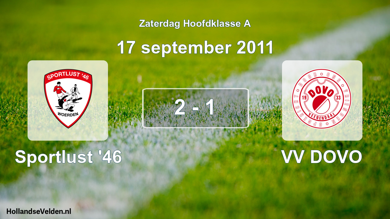 Gespeelde wedstrijd: Sportlust '46 - VV DOVO 2 - 1 (17 september 2011)