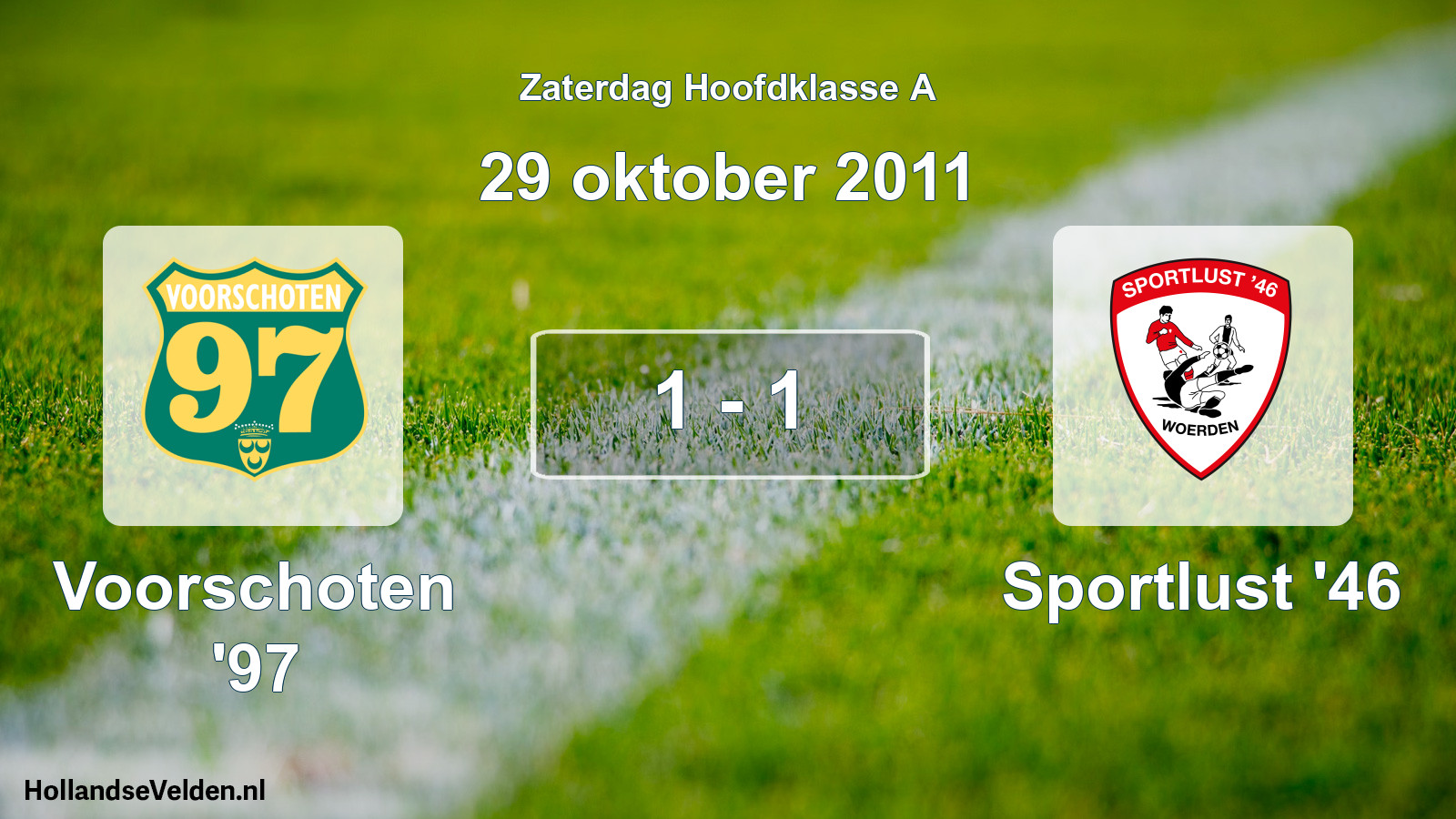 Gespeelde wedstrijd: Voorschoten '97 - Sportlust '46 1 - 1 (29 oktober 2011)
