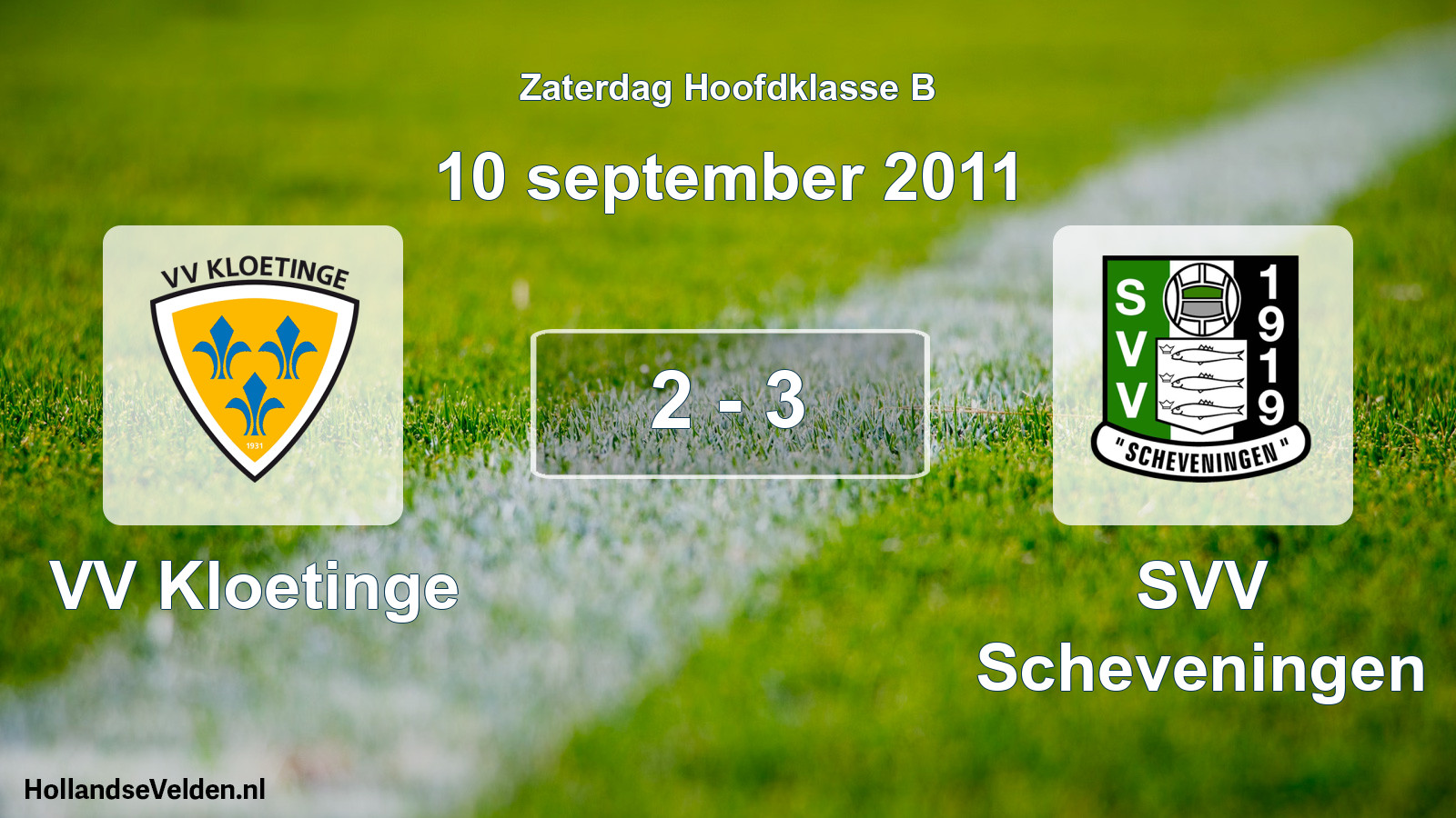 Gespeelde wedstrijd: VV Kloetinge - SVV Scheveningen 2 - 3 (10 september 2011)