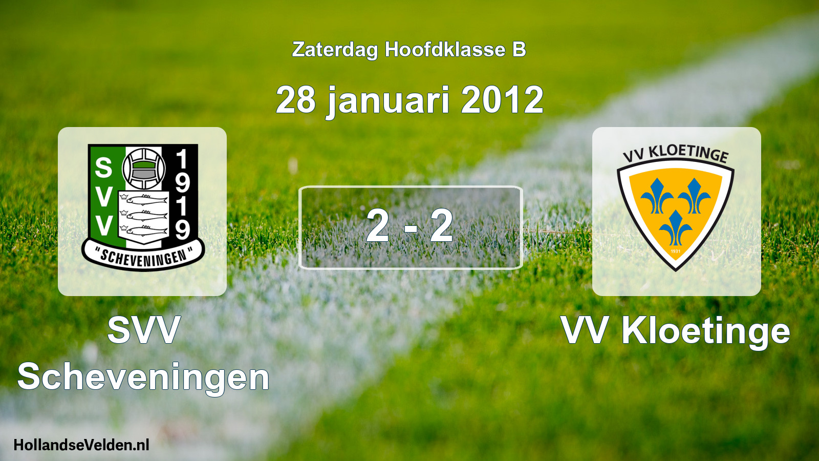 Gespeelde wedstrijd: SVV Scheveningen - VV Kloetinge 2 - 2 (28 januari 2012)