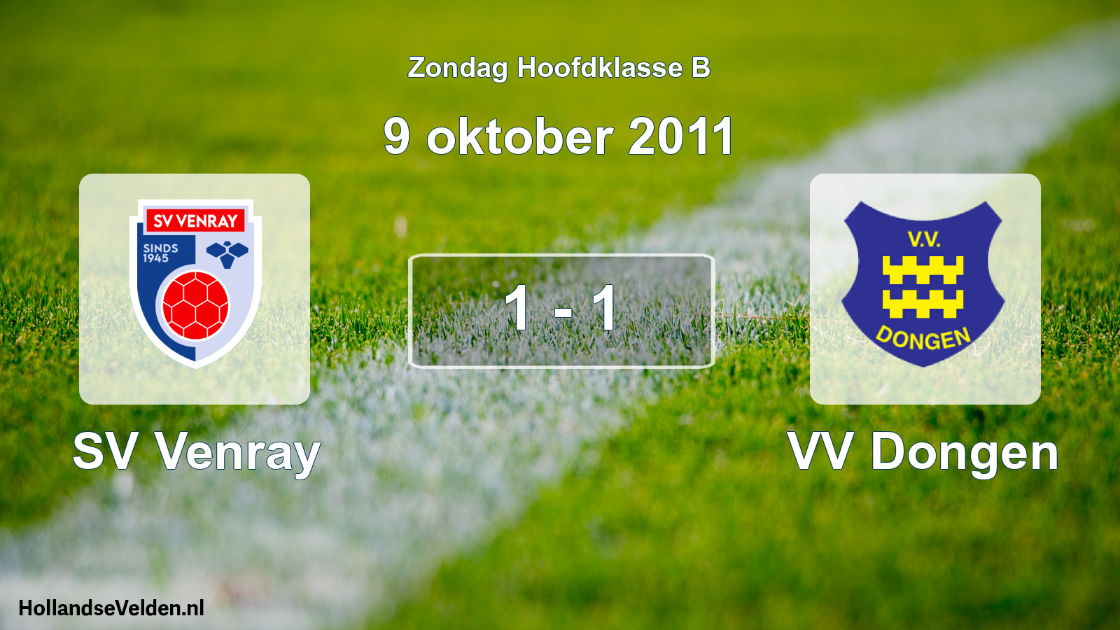 Gespeelde wedstrijd: SV Venray - VV Dongen 1 - 1 (9 oktober 2011)
