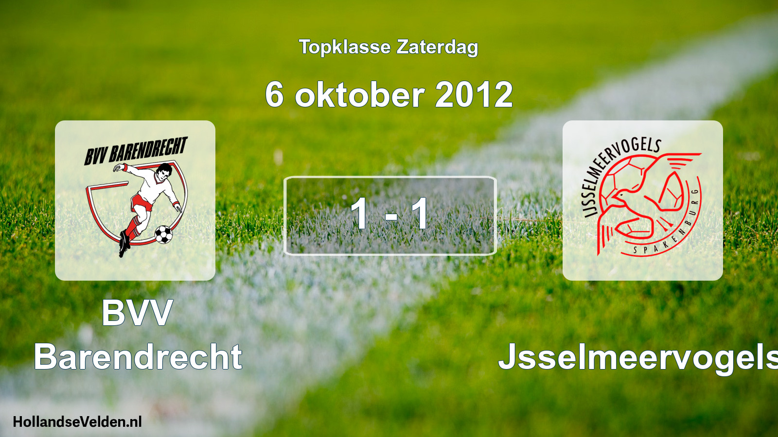 Gespeelde wedstrijd: BVV Barendrecht - IJsselmeervogels 1 - 1 (6 oktober 2012)