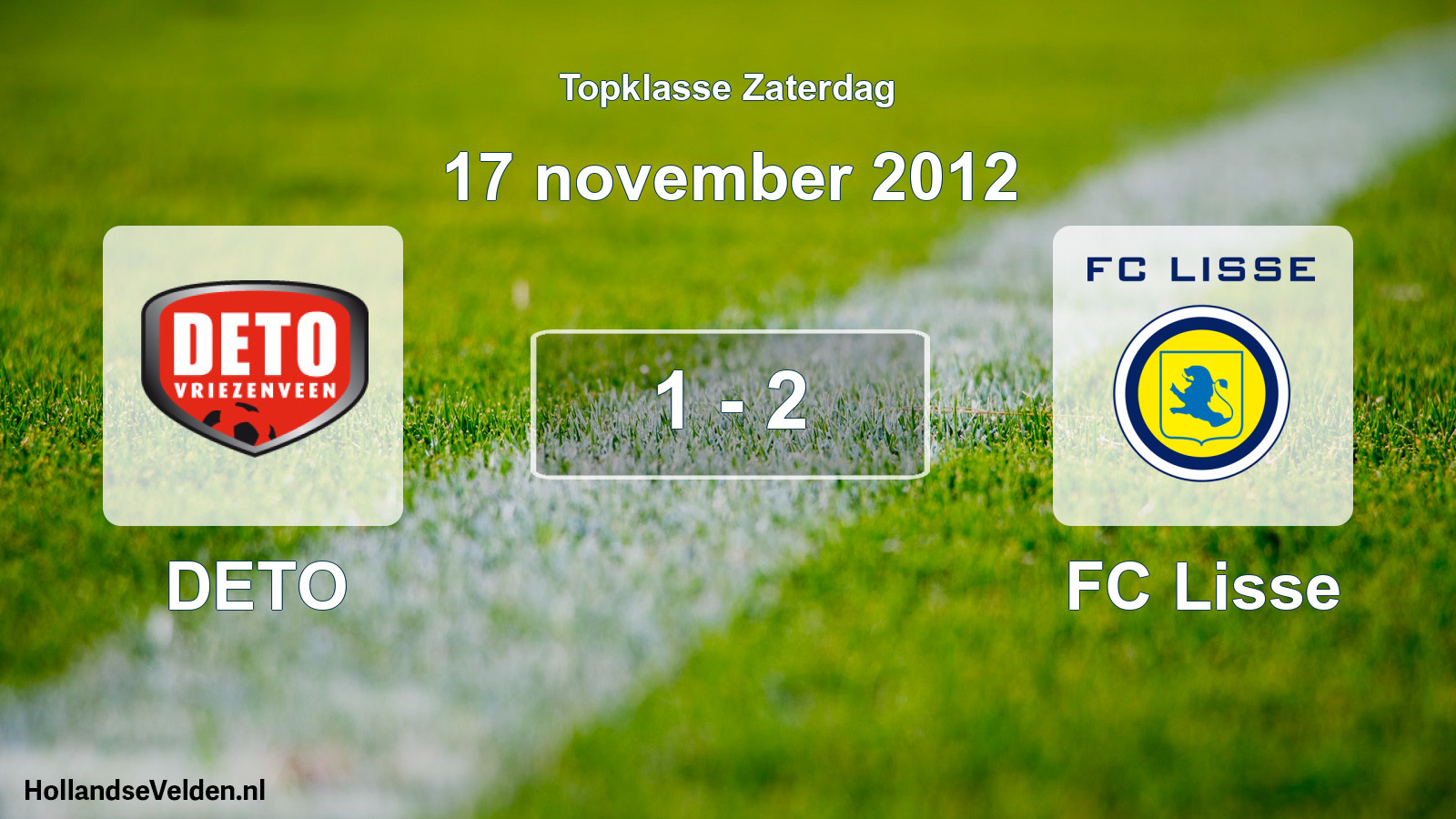 Gespeelde wedstrijd: DETO - FC Lisse 1 - 2 (17 november 2012)