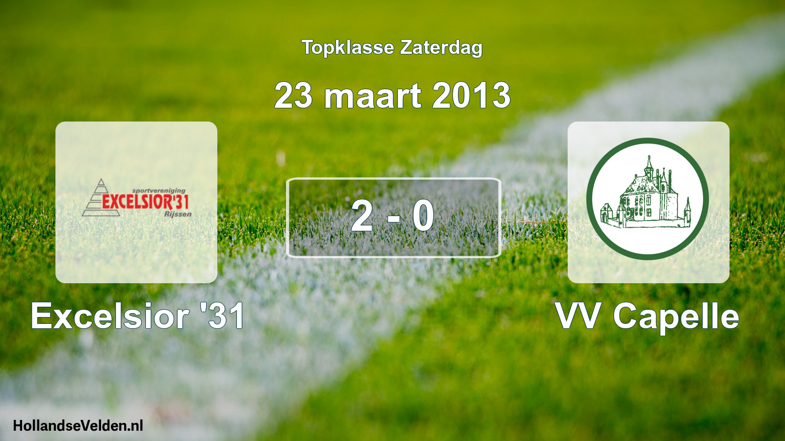 Gespeelde wedstrijd: Excelsior '31 - VV Capelle 2 - 0 (23 maart 2013)