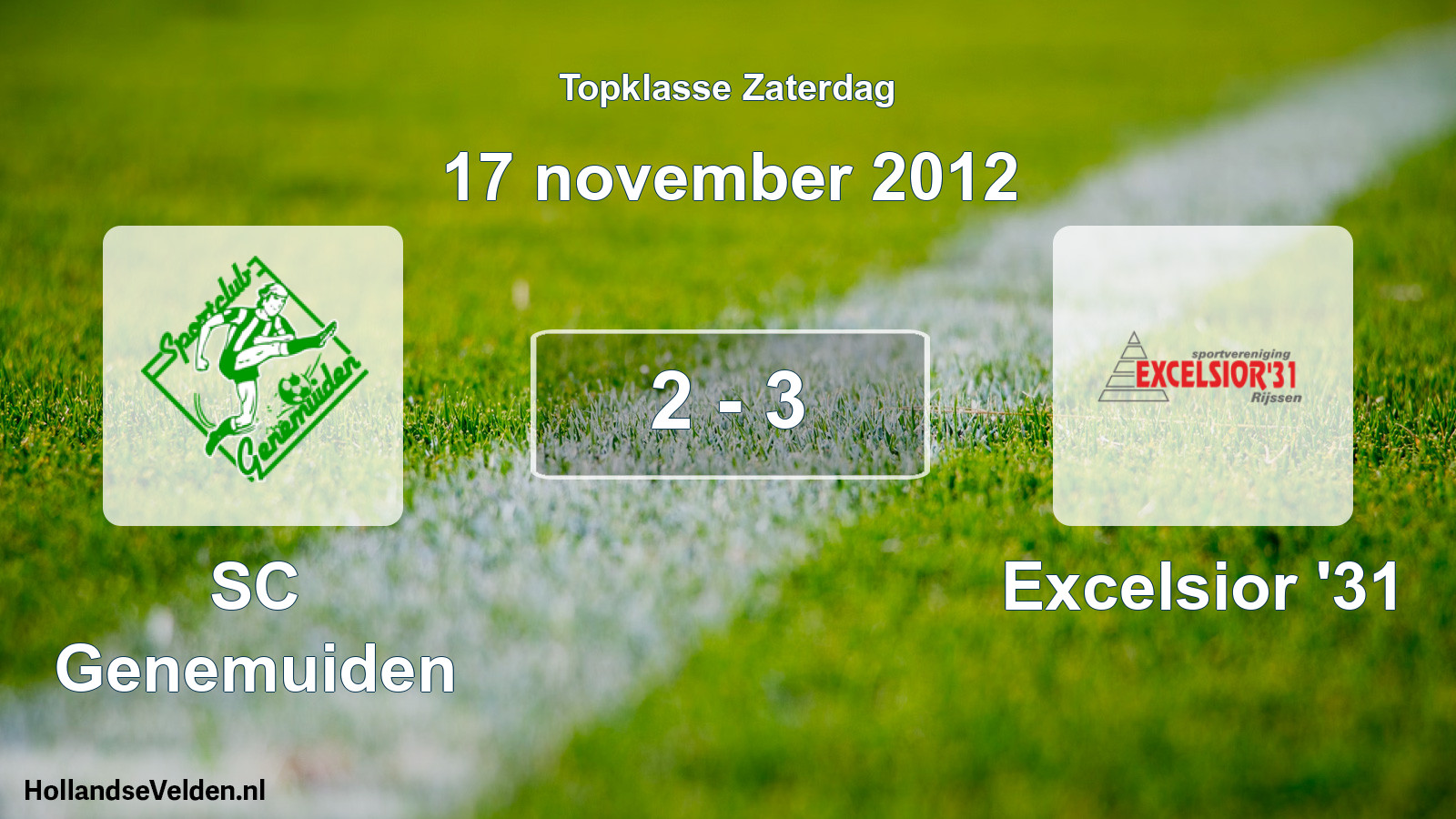 Gespeelde wedstrijd: SC Genemuiden - Excelsior '31 2 - 3 (17 november 2012)