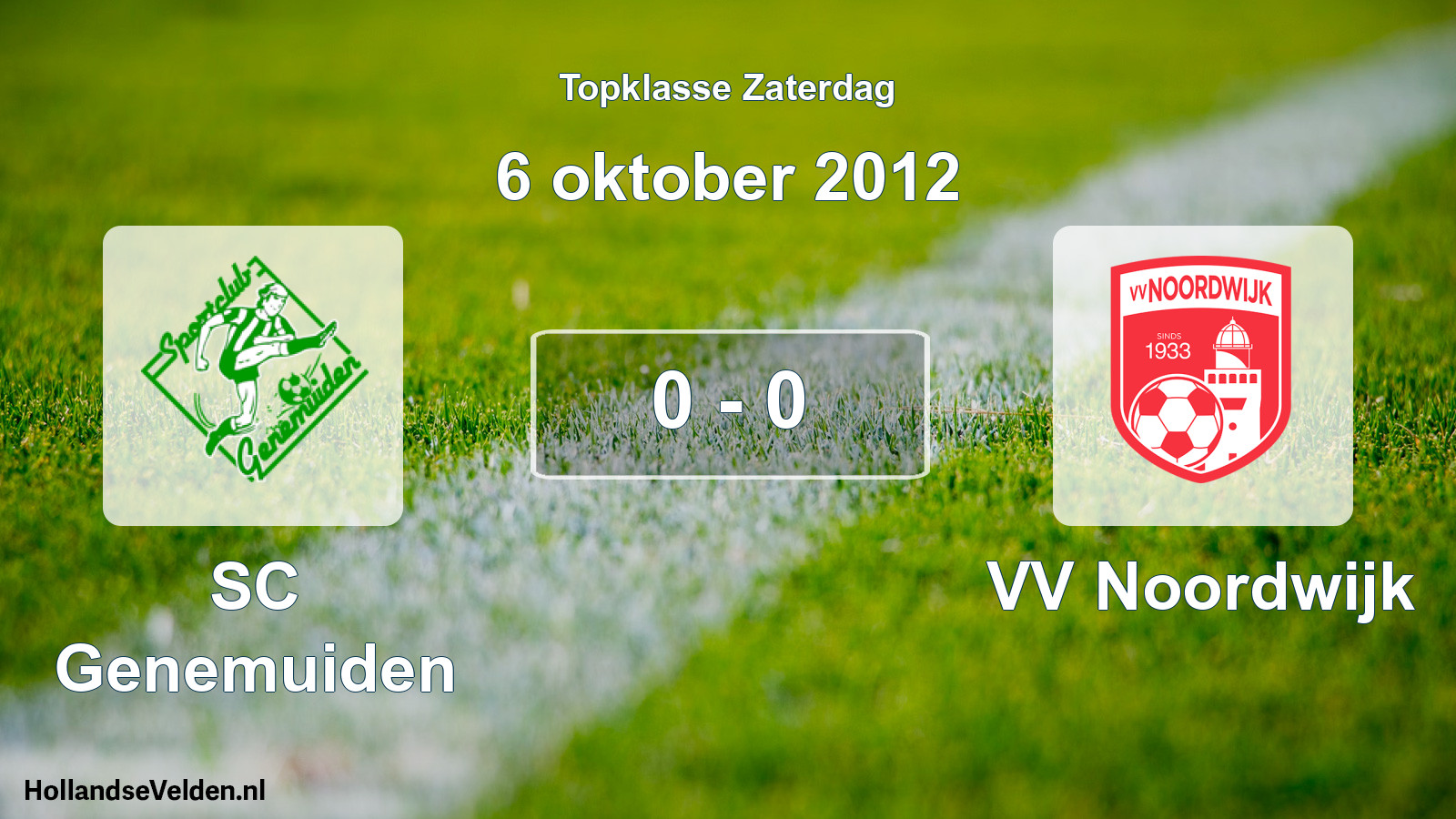 Gespeelde wedstrijd: SC Genemuiden - VV Noordwijk 0 - 0 (6 oktober 2012)