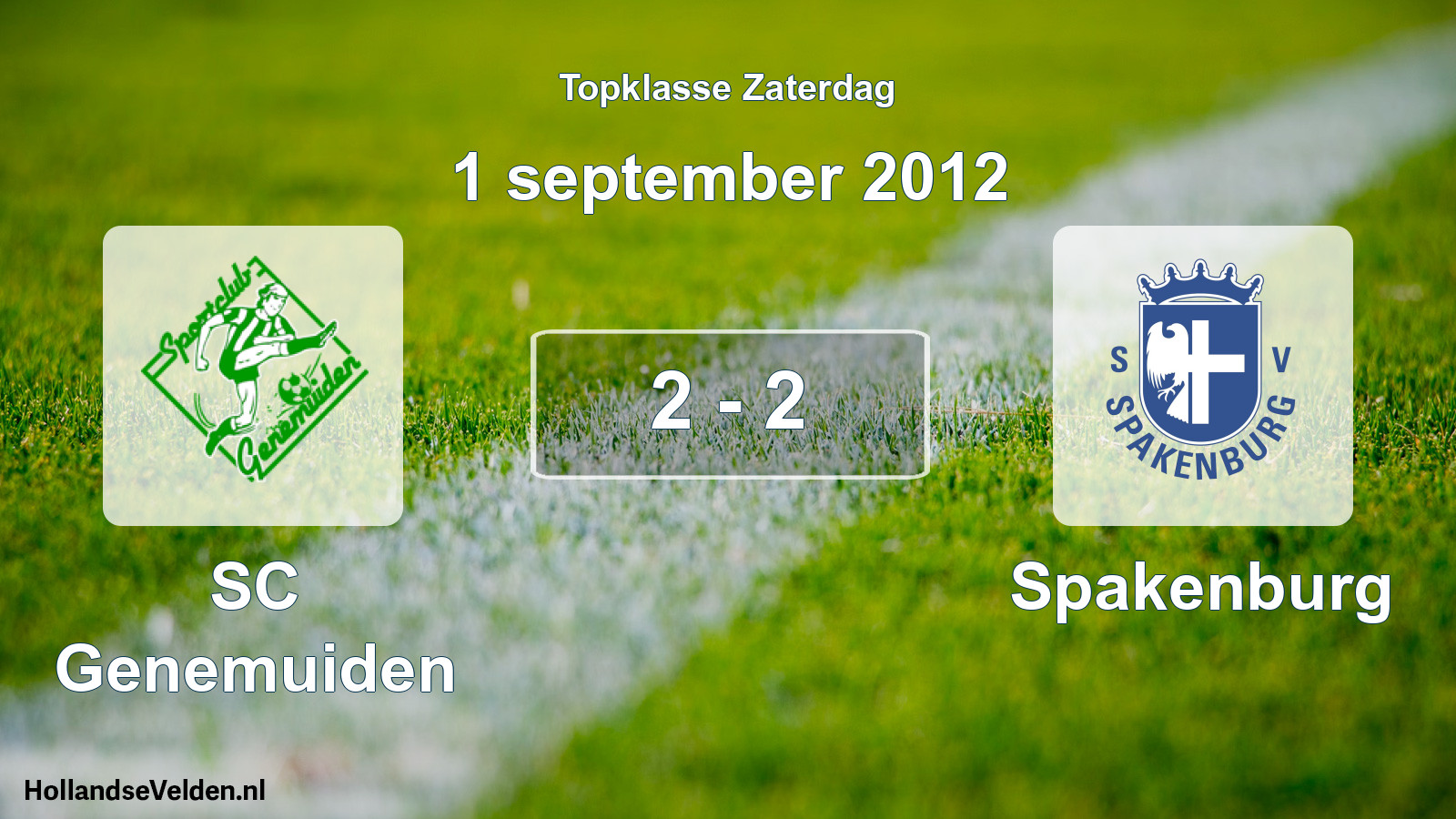 Gespeelde wedstrijd: SC Genemuiden - Spakenburg 2 - 2 (1 september 2012)