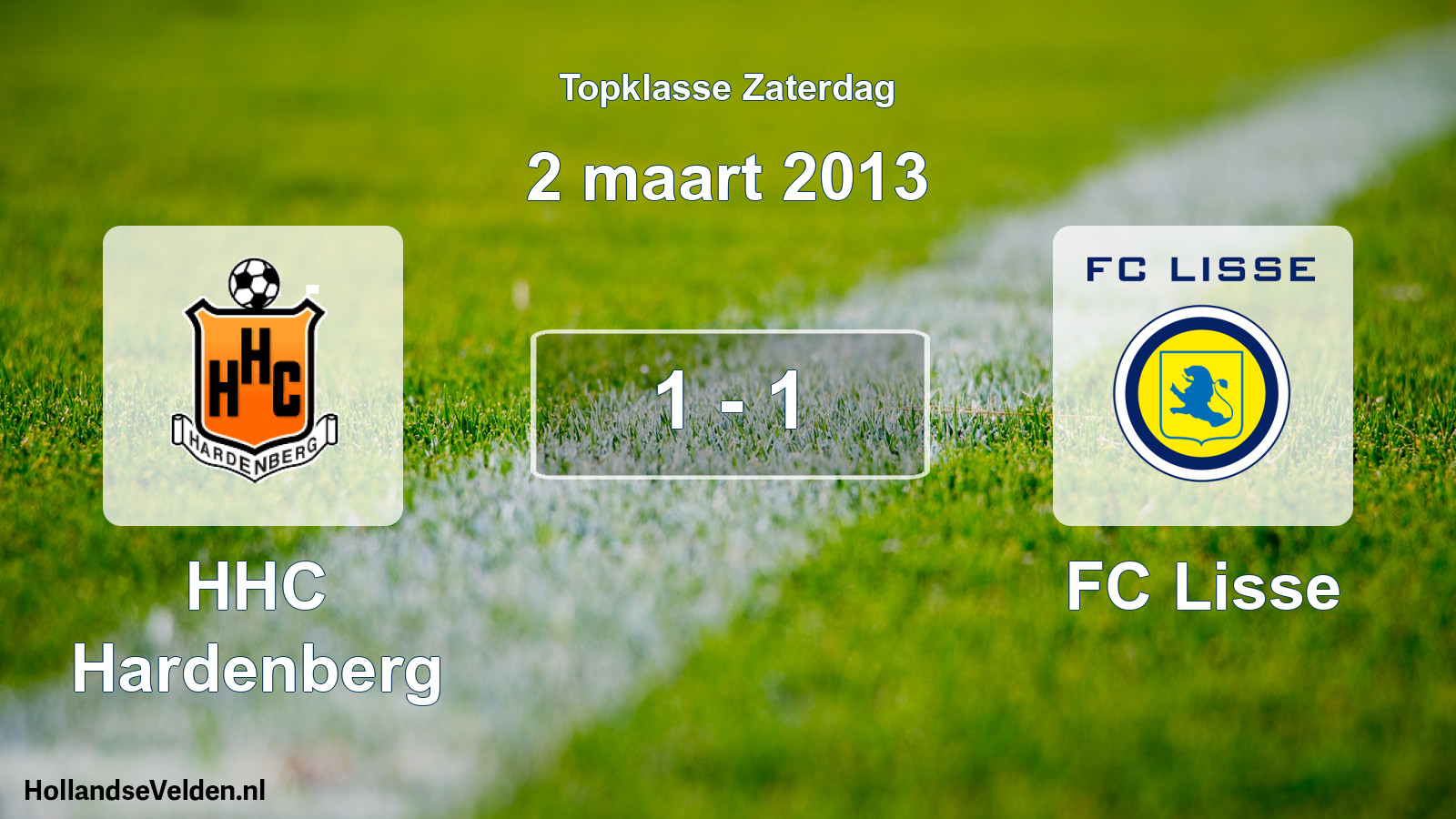 Gespeelde wedstrijd: HHC Hardenberg - FC Lisse 1 - 1 (2 maart 2013)