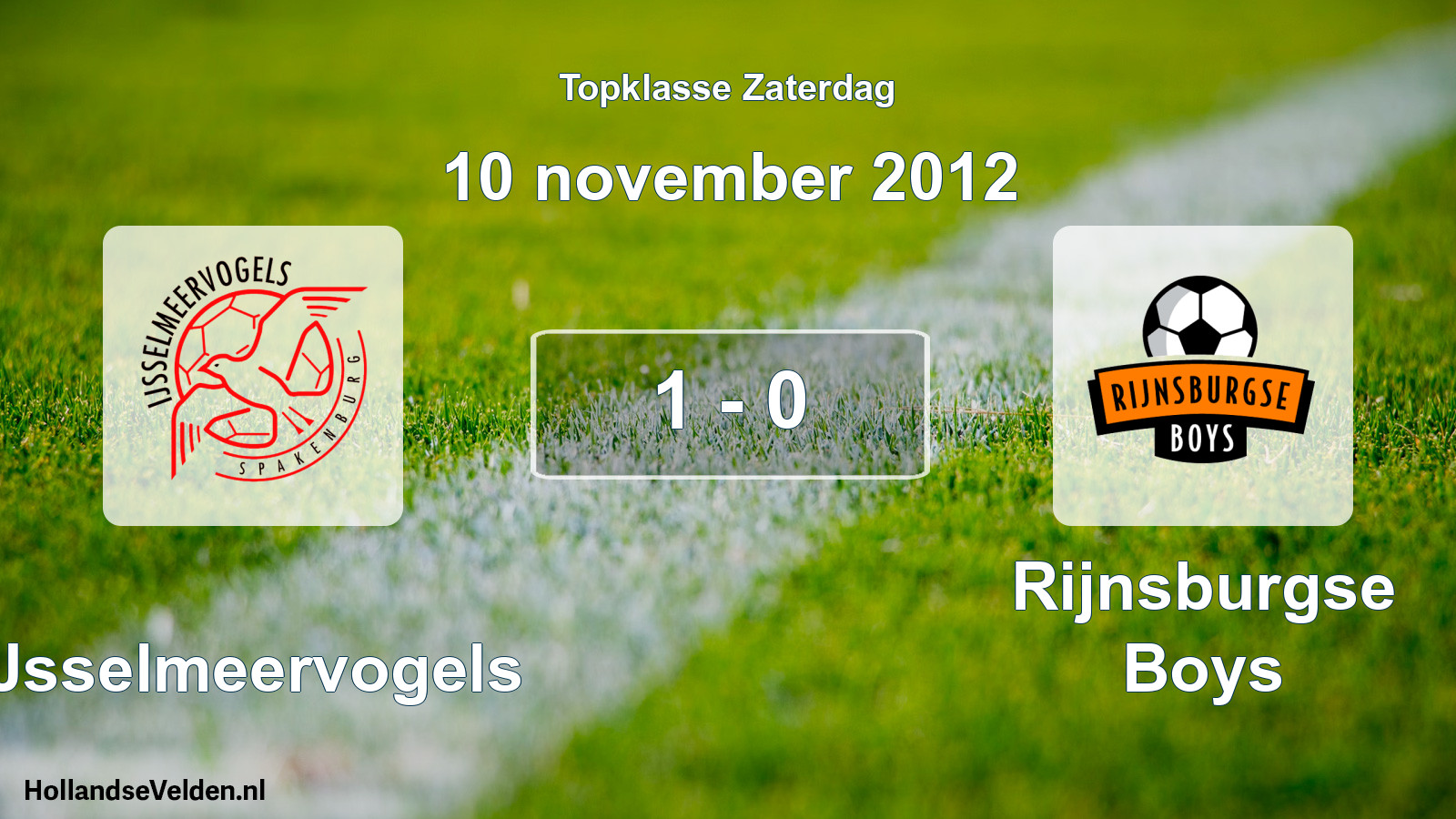 Gespeelde wedstrijd: IJsselmeervogels - Rijnsburgse Boys 1 - 0 (10 november 2012)