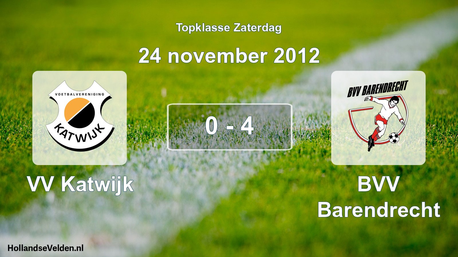 Gespeelde wedstrijd: VV Katwijk - BVV Barendrecht 0 - 4 (24 november 2012)
