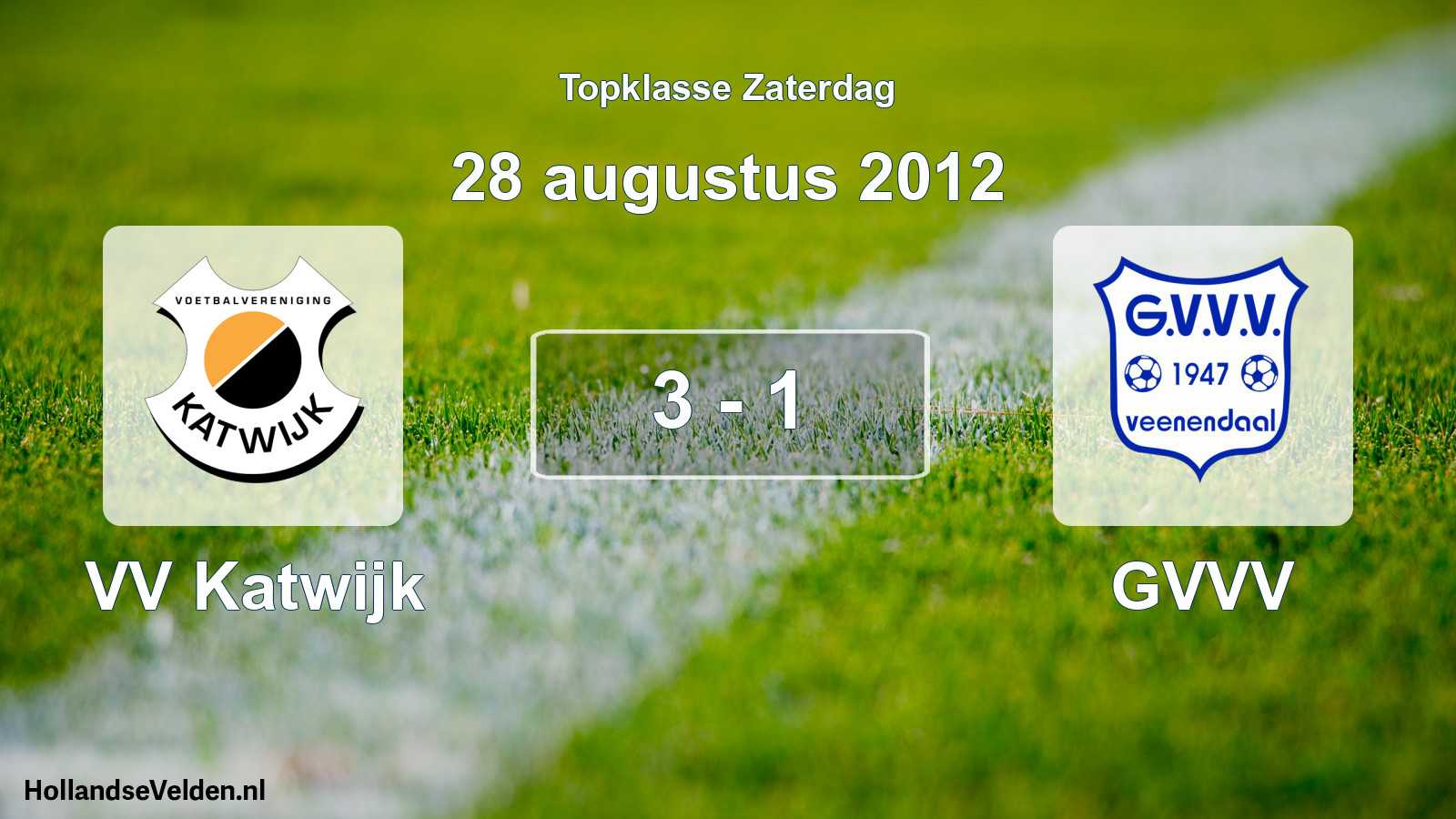 Gespeelde wedstrijd: VV Katwijk - GVVV 3 - 1 (28 augustus 2012)