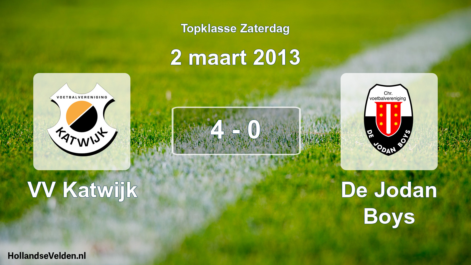 Gespeelde wedstrijd: VV Katwijk - De Jodan Boys 4 - 0 (2 maart 2013)