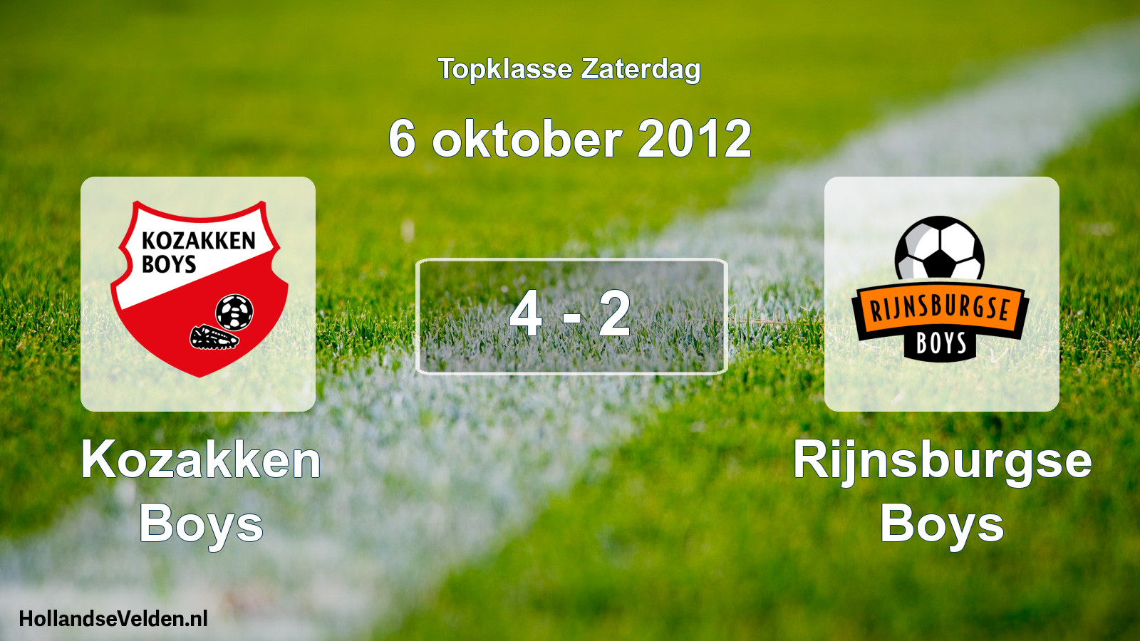 Gespeelde wedstrijd: Kozakken Boys - Rijnsburgse Boys 4 - 2 (6 oktober 2012)