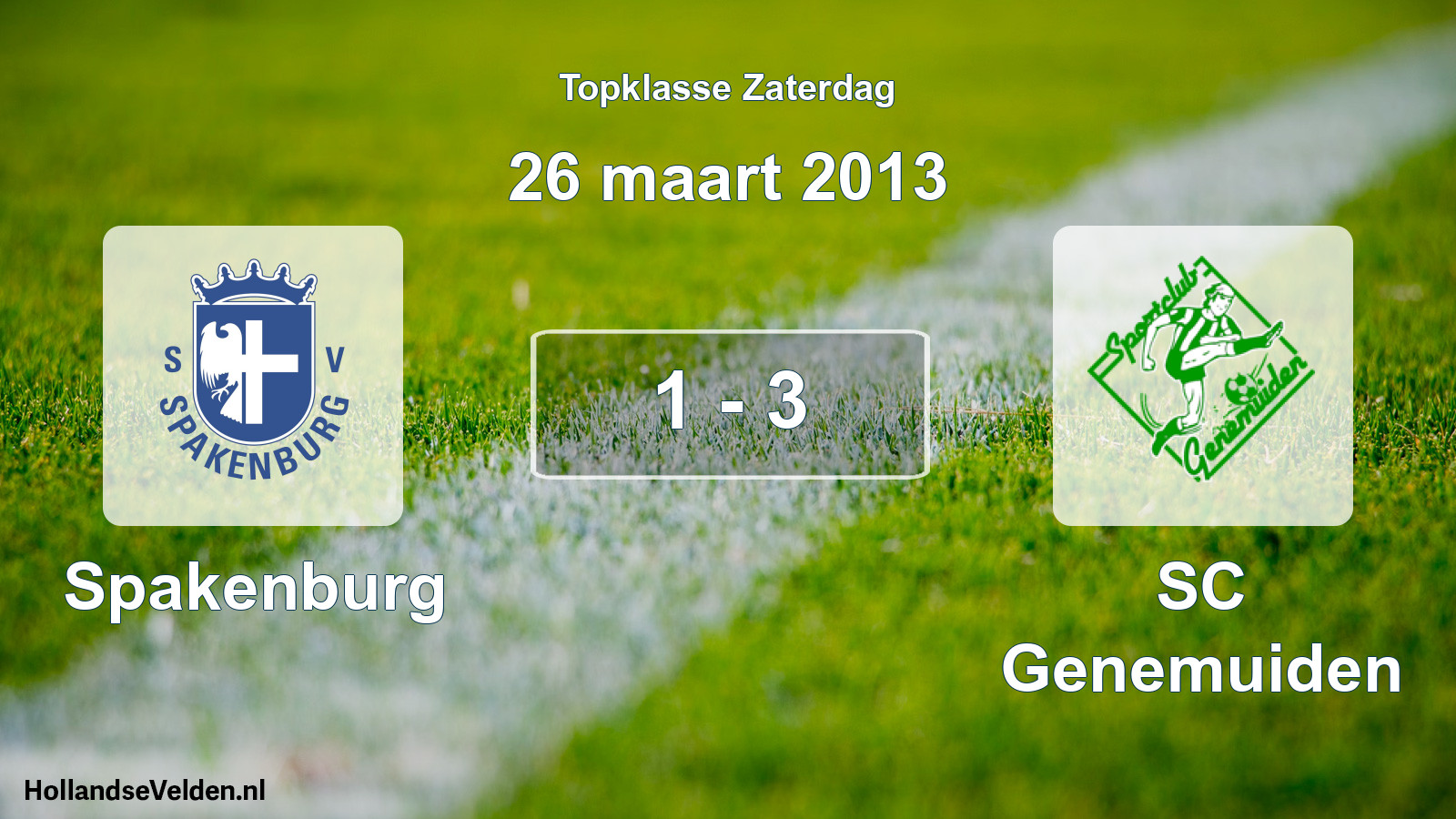 Gespeelde wedstrijd: Spakenburg - SC Genemuiden 1 - 3 (26 maart 2013)