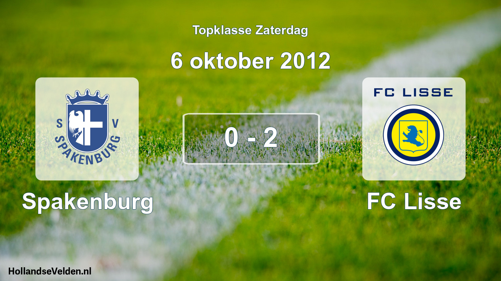 Gespeelde wedstrijd: Spakenburg - FC Lisse 0 - 2 (6 oktober 2012)