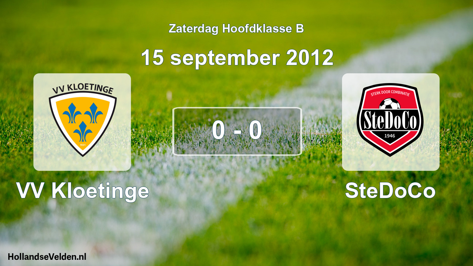 Gespeelde wedstrijd: VV Kloetinge - SteDoCo 0 - 0 (15 september 2012)