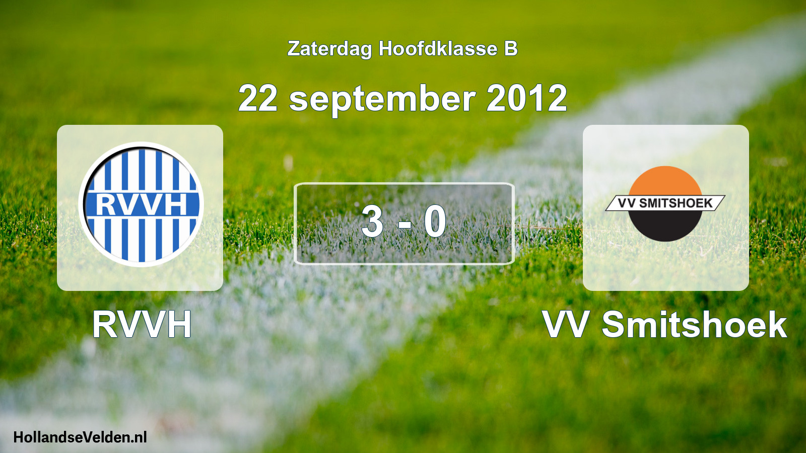 Gespeelde wedstrijd: RVVH - VV Smitshoek 3 - 0 (22 september 2012)