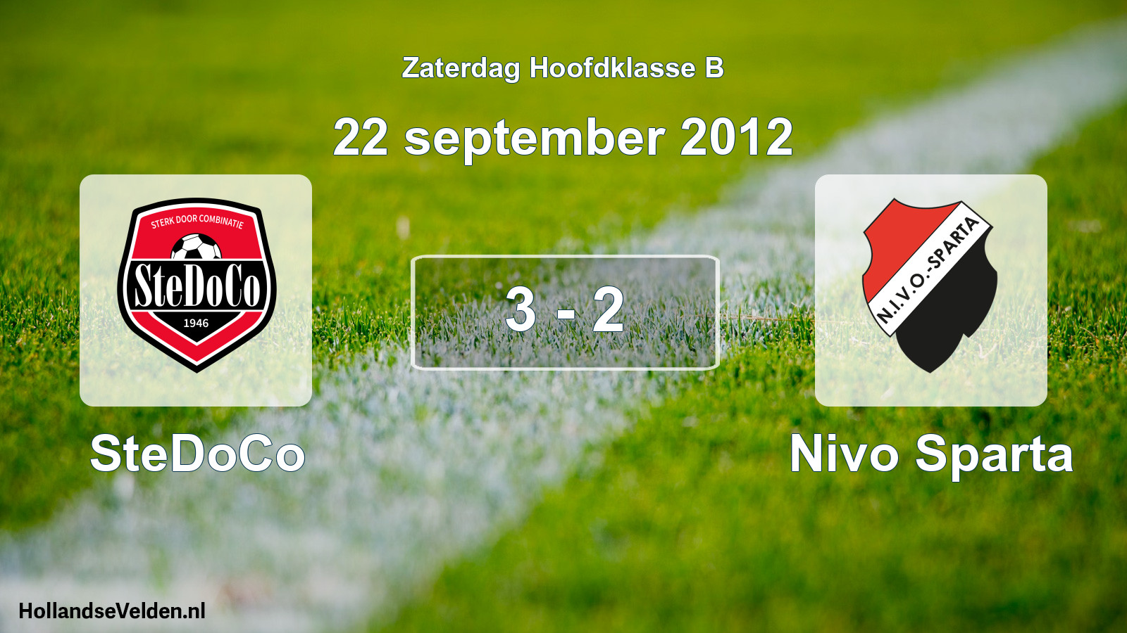 Gespeelde wedstrijd: SteDoCo - Nivo Sparta 3 - 2 (22 september 2012)