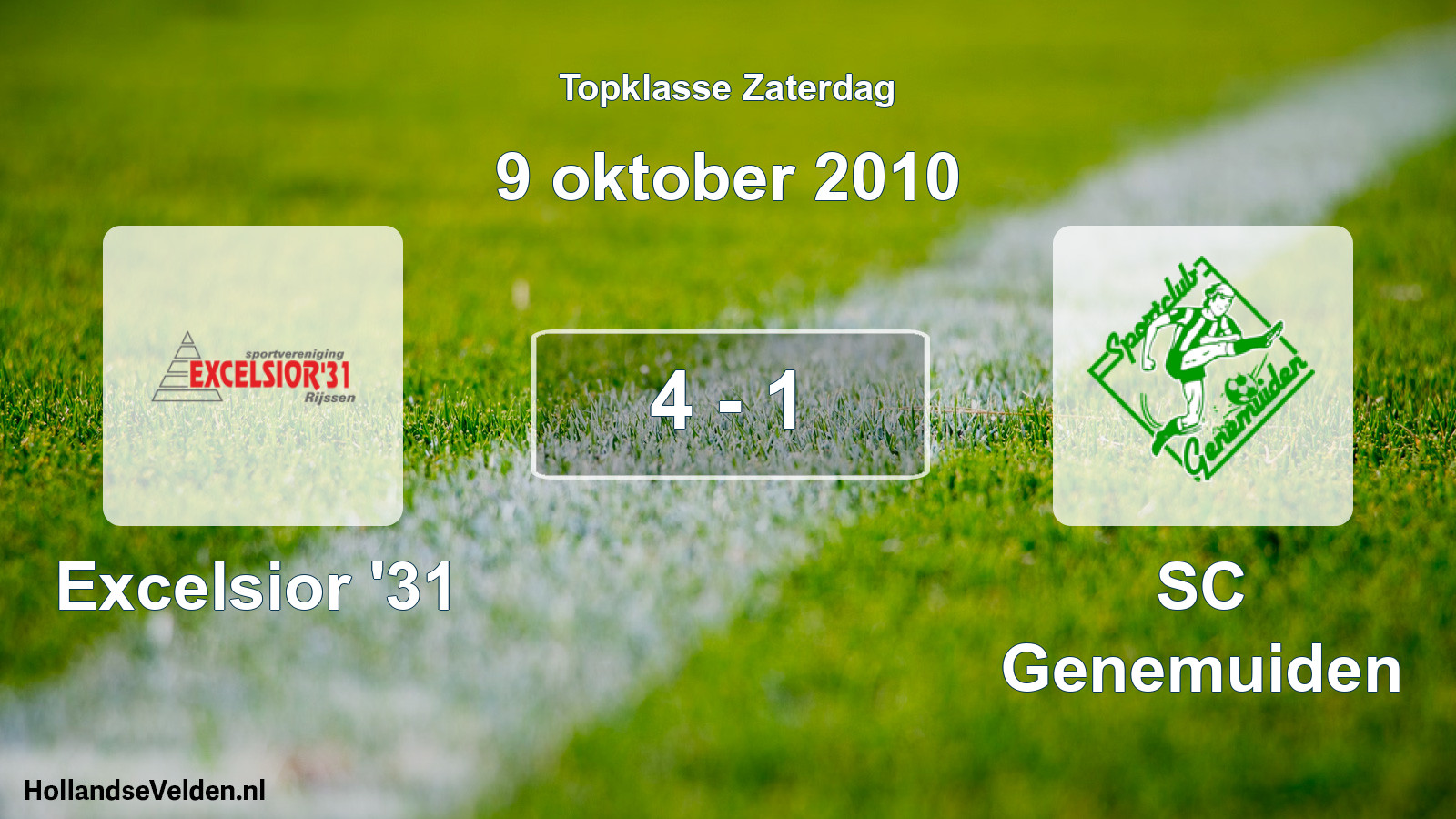 Gespeelde wedstrijd: Excelsior '31 - SC Genemuiden 4 - 1 (9 oktober 2010)
