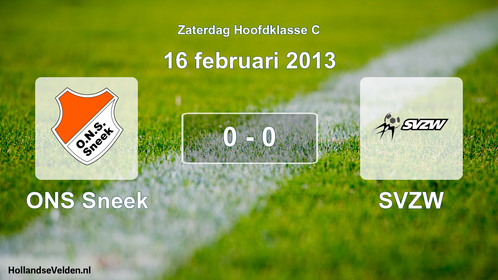 Gespeelde wedstrijd: ONS Sneek - SVZW 0 - 0 (16 februari 2013)