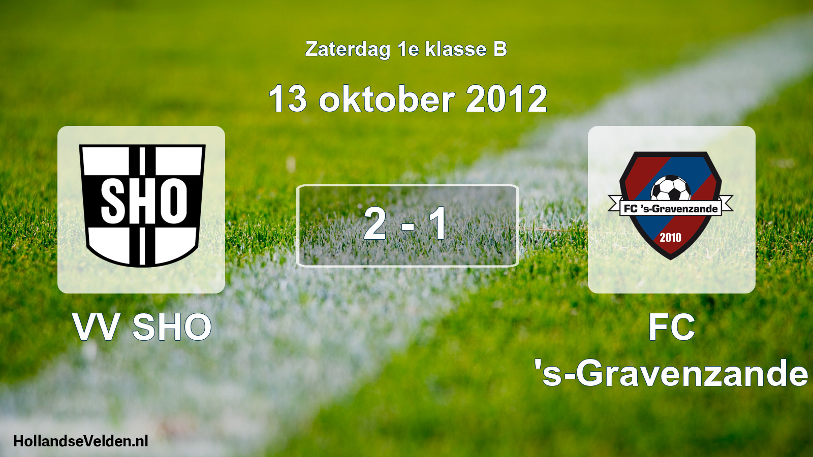 Gespeelde wedstrijd: VV SHO - FC 's-Gravenzande 2 - 1 (13 oktober 2012)