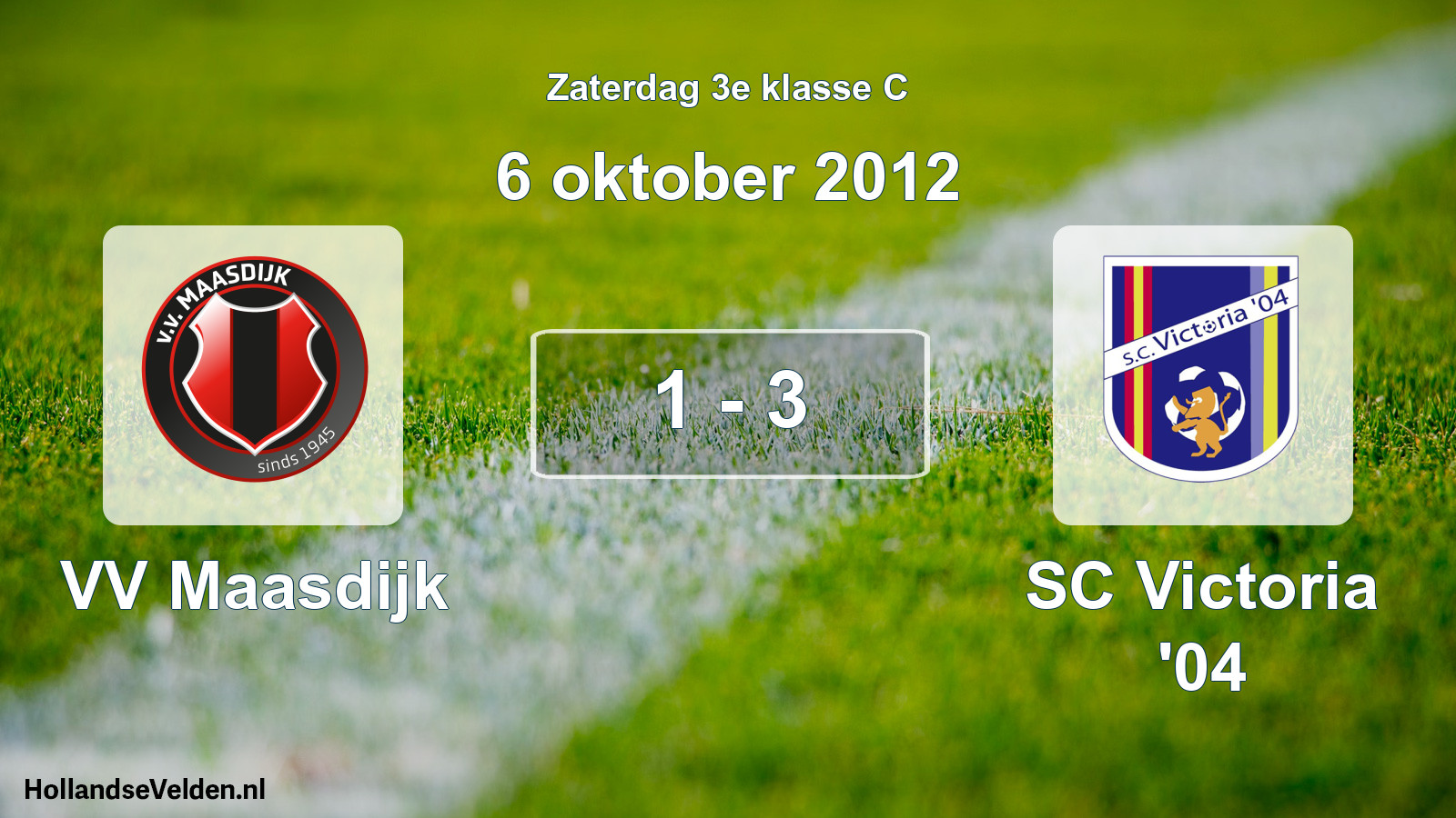 Gespeelde wedstrijd: VV Maasdijk - SC Victoria '04 1 - 3 (6 oktober 2012)