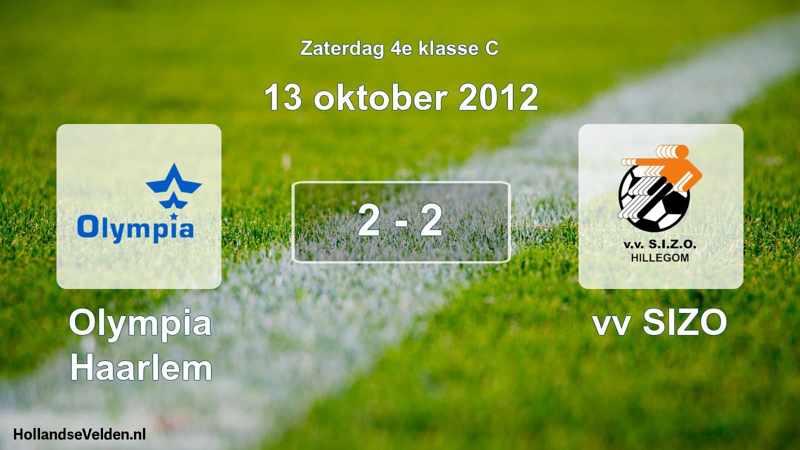 Gespeelde wedstrijd: Olympia Haarlem - vv SIZO 2 - 2 (13 oktober 2012)