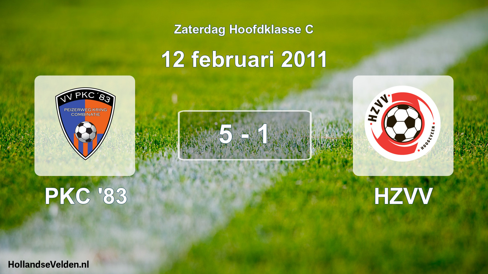 Gespeelde wedstrijd: PKC '83 - HZVV 5 - 1 (12 februari 2011)