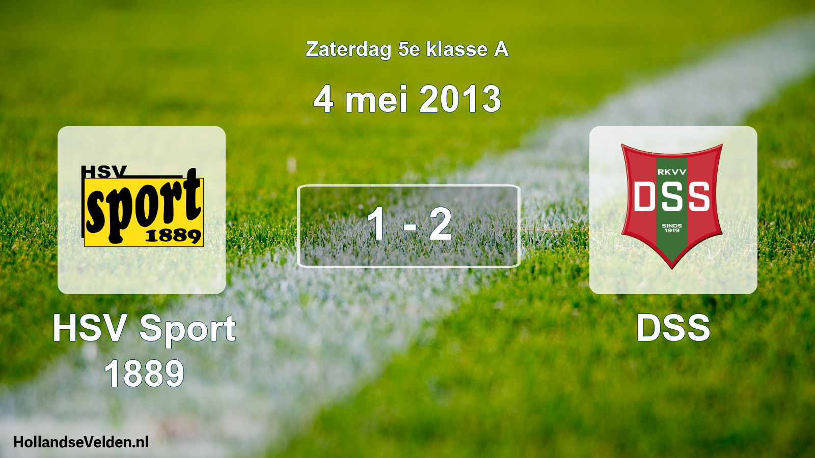 Gespeelde wedstrijd: HSV Sport 1889 - DSS 1 - 2 (4 mei 2013)