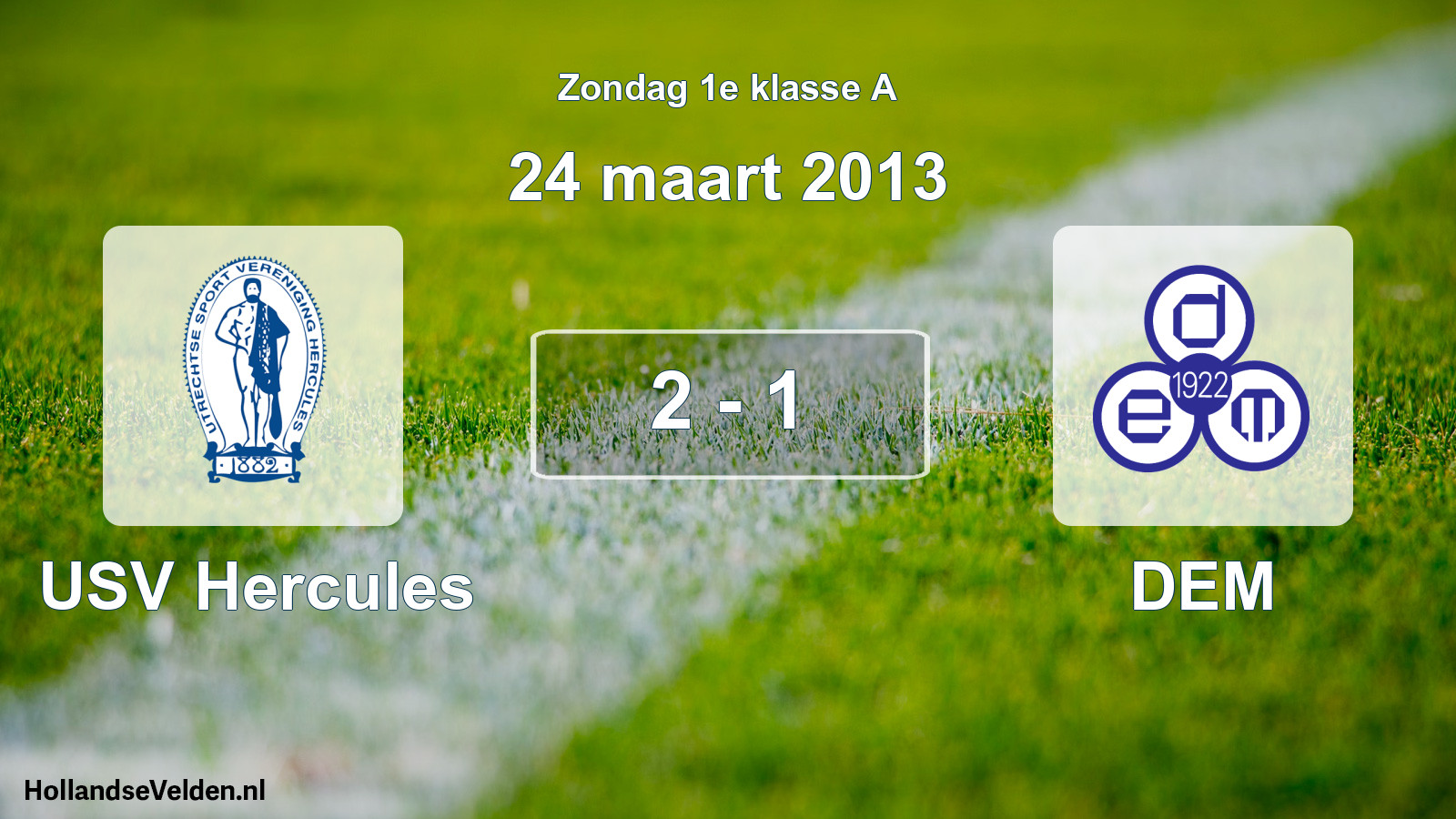 Gespeelde wedstrijd: USV Hercules - DEM 2 - 1 (24 maart 2013)
